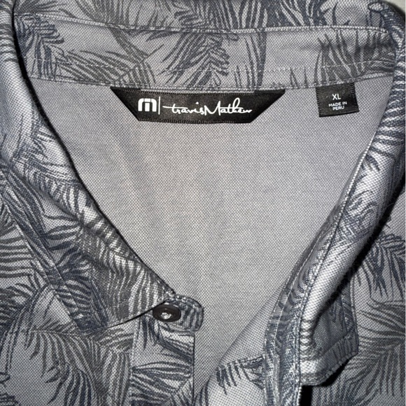 Travis Mathew Palm Leaf Performance Golf Polo Shirt Gray Men’s XL Stretch - Picture 3 of 10